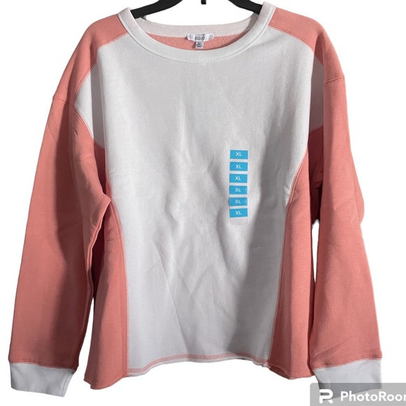 Nuco sweatshirt white and peach Size XL NEW - Picture 1 of 7